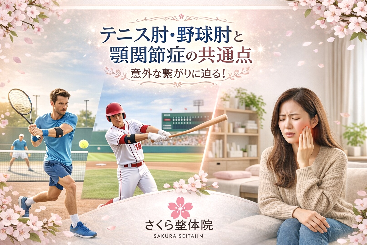テニス肘・野球肘と顎関節症 » 奈良市の整体 さくら整体院 テニス肘・野球肘と顎関節症