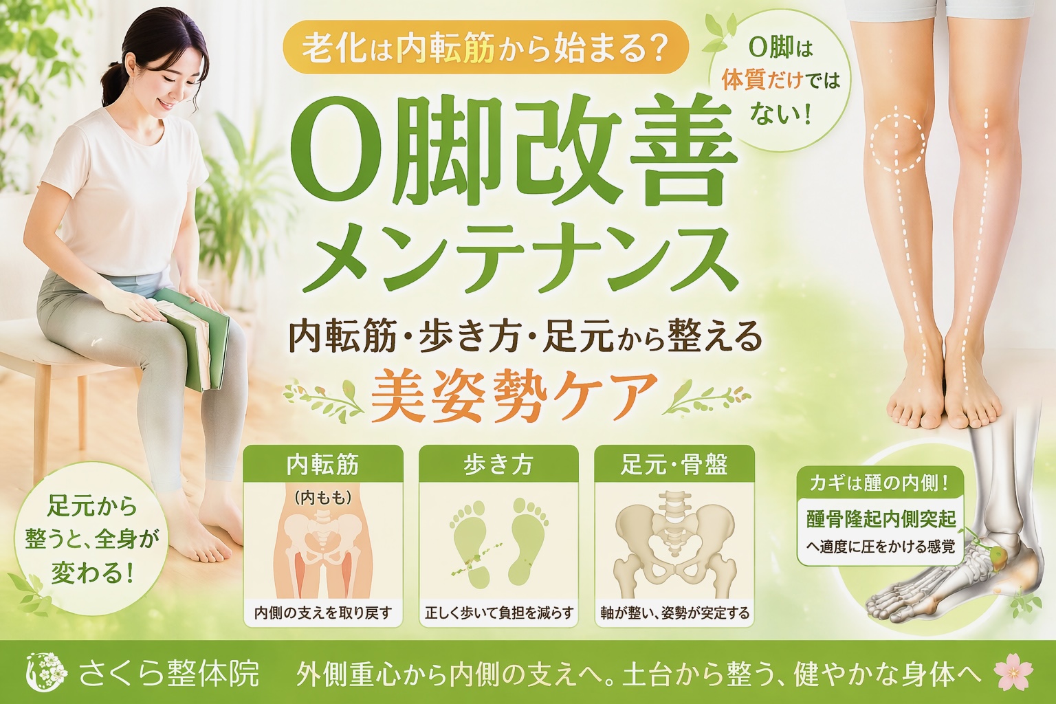 O脚改善 » 奈良市の整体 さくら整体院 O脚改善
