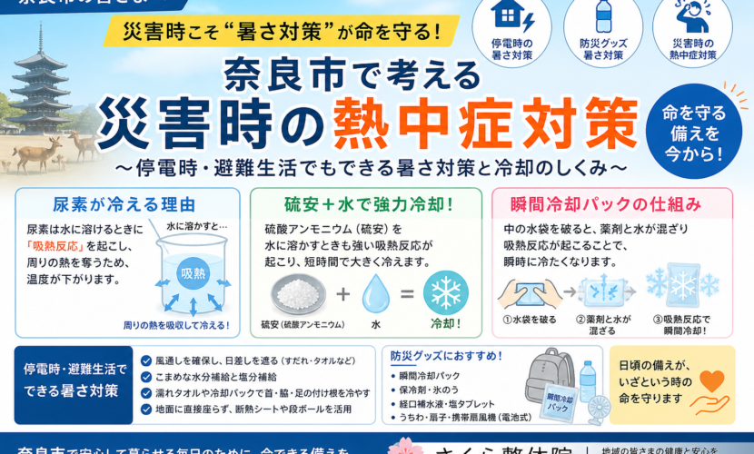 奈良市の災害時熱中症対策｜停電時の暑さ対策と防災グッズ