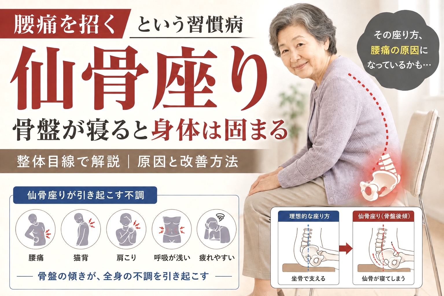 仙骨座り腰痛 » 奈良市の整体 さくら整体院 仙骨座り腰痛